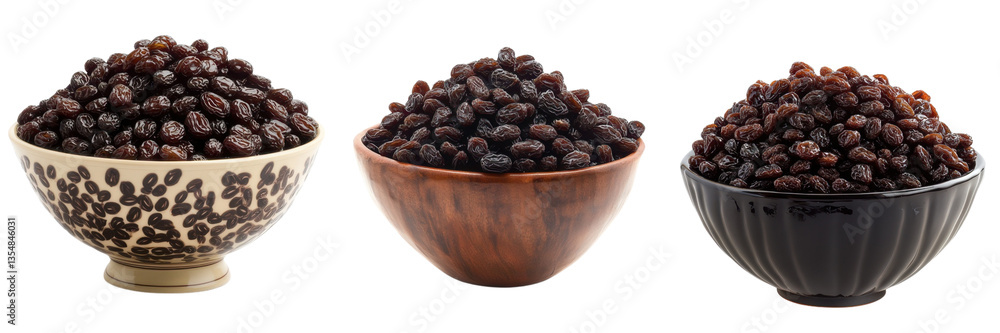 set of a giant raisin bowl isolated a transform background. set of a giant raisin bowl isolated a transform background.