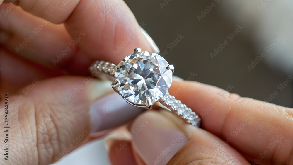 stunning close up of engagement ring featuring brilliant diamond, showcasing its intricate design and sparkling details stunning close up of engagement ring featuring brilliant diamond, showcasing its intricate design and sparkling details