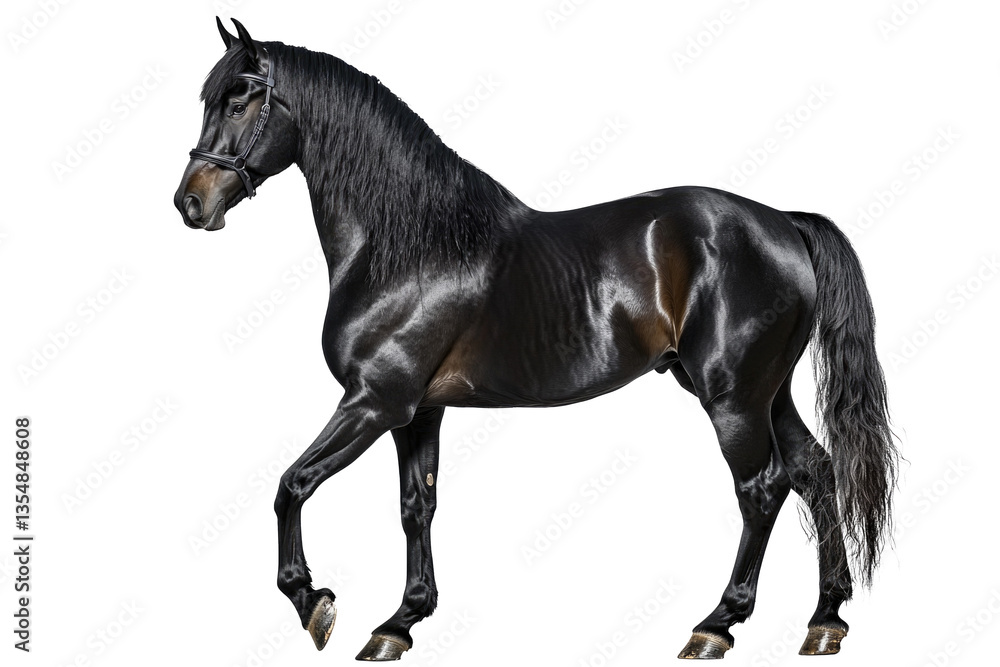 Obraz premium Black horse isolated on transparent background