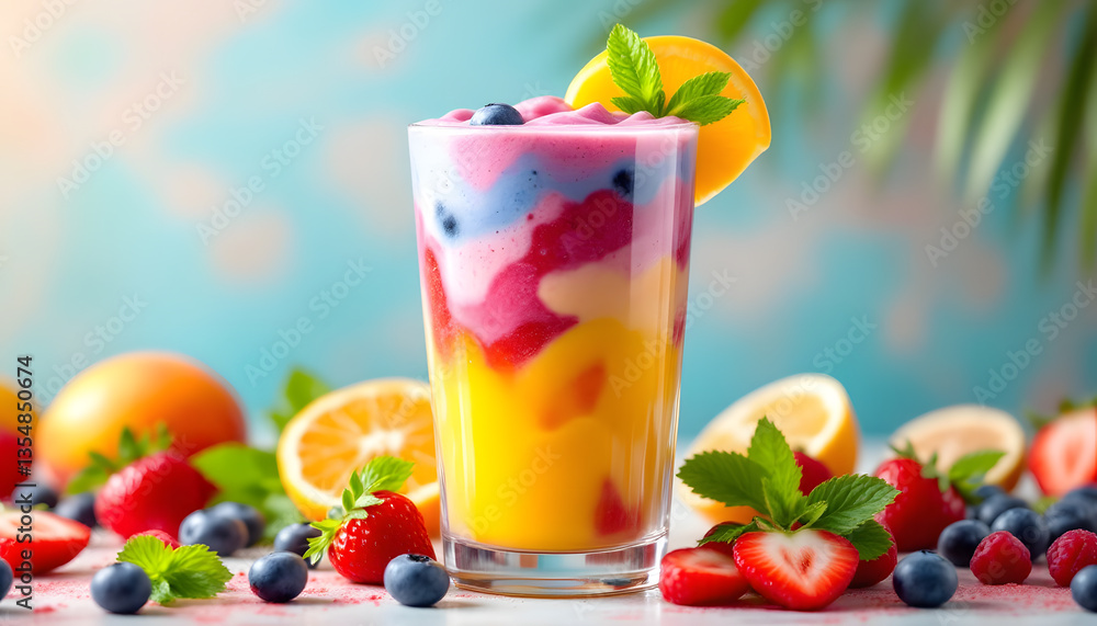 Refreshing Layered Fruit Smoothie: A Vibrant Blend of Summer Flavors Refreshing Layered Fruit Smoothie: A Vibrant Blend of Summer Flavors