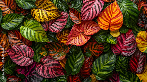Wallpaper Mural Vibrant tropical foliage, a colorful display of lush leaves in various shades Torontodigital.ca