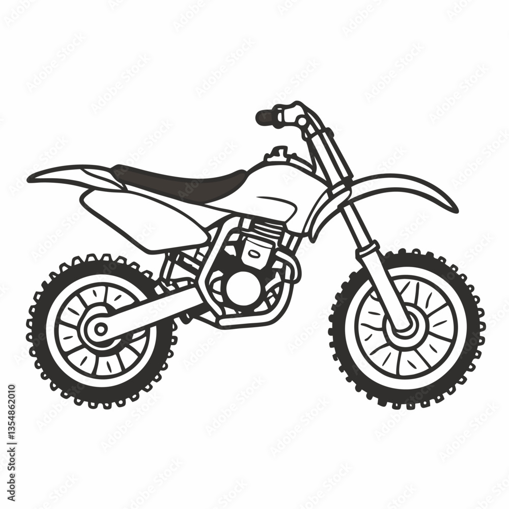 Minimalist Dirt Bike Illustration for Motorsports Enthusiasts Minimalist Dirt Bike Illustration for Motorsports Enthusiasts