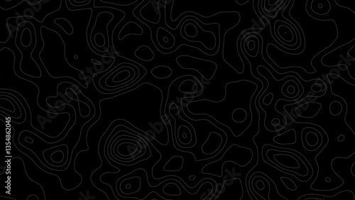 Abstract outline topographic isolated on black background 4k animation video