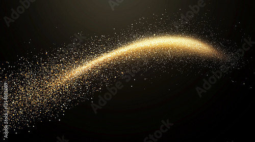 Golden Bokeh Dark Background with Glowing Sparkles and Abstract Particles
