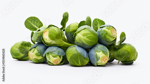 Brussel sprouts isolated on alpha layer mixes Photo