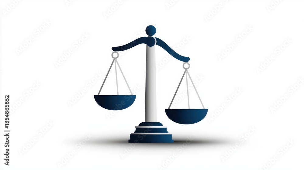 Simple balance scale icon with gradient shading Simple balance scale icon with gradient shading