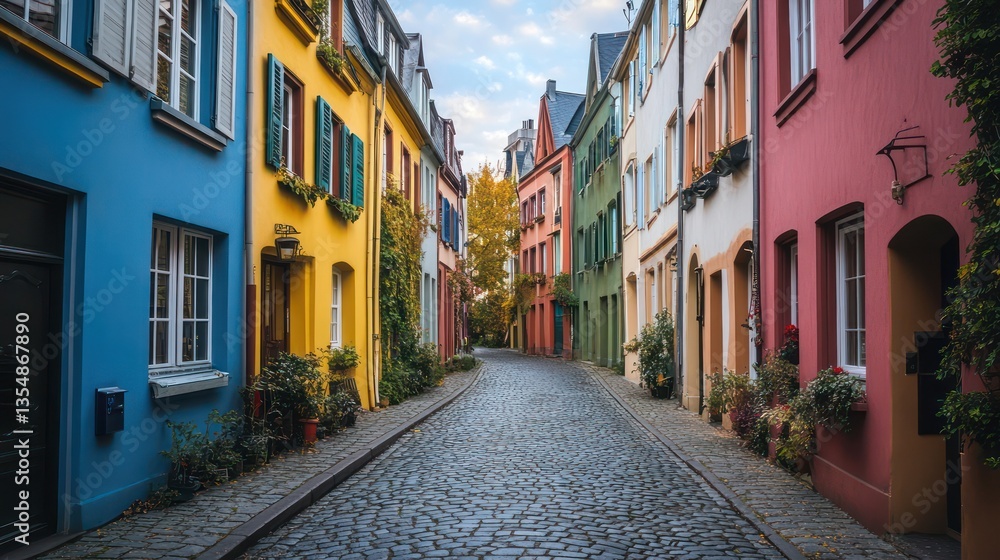 Fototapeta premium Colorful European Alleyway