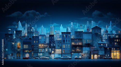 Blue city buildings sceneint ensivete chnology photo