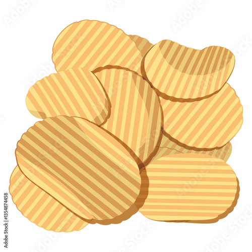 potato chips close-up, chips, golden deep fried chips.