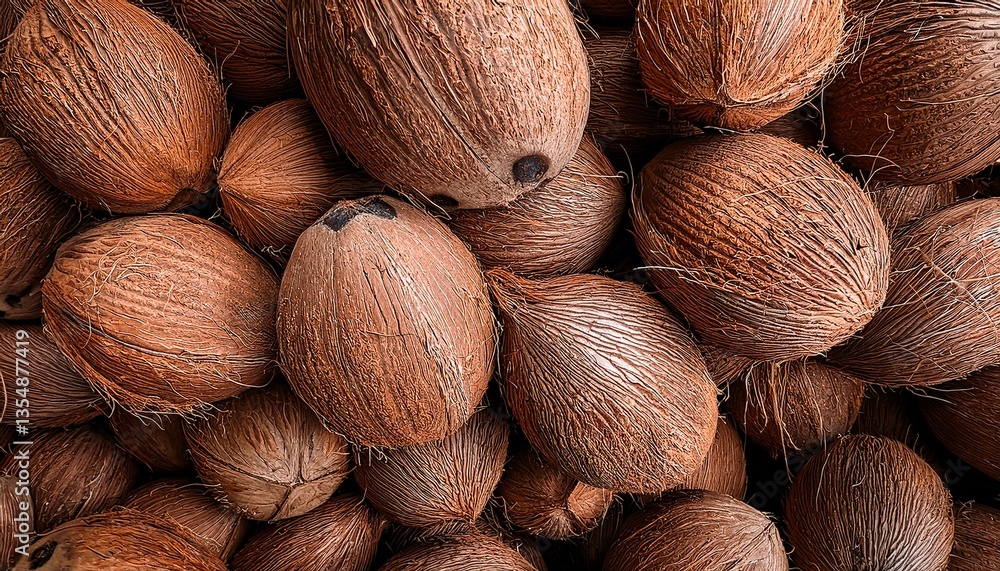 Texture of coconuts on a table, view from above, food photography
Texture of coconuts on a table, view from above, food photography