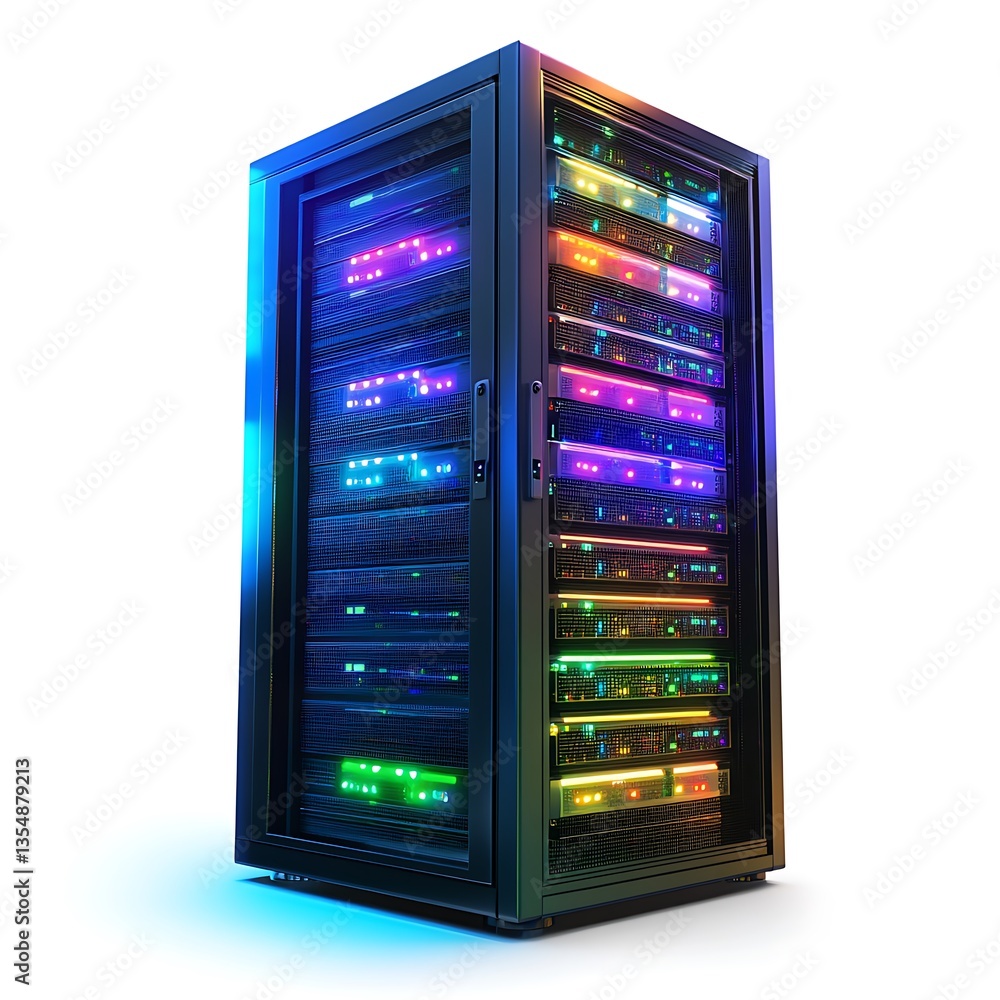RGB LED Data Server Rack with Bright Colorful Lights for Data Storage RGB LED Data Server Rack with Bright Colorful Lights for Data Storage