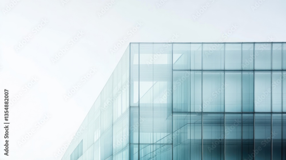 Modern glass office building corner, bright day, minimalist architecture, for business background Modern glass office building corner, bright day, minimalist architecture, for business background
