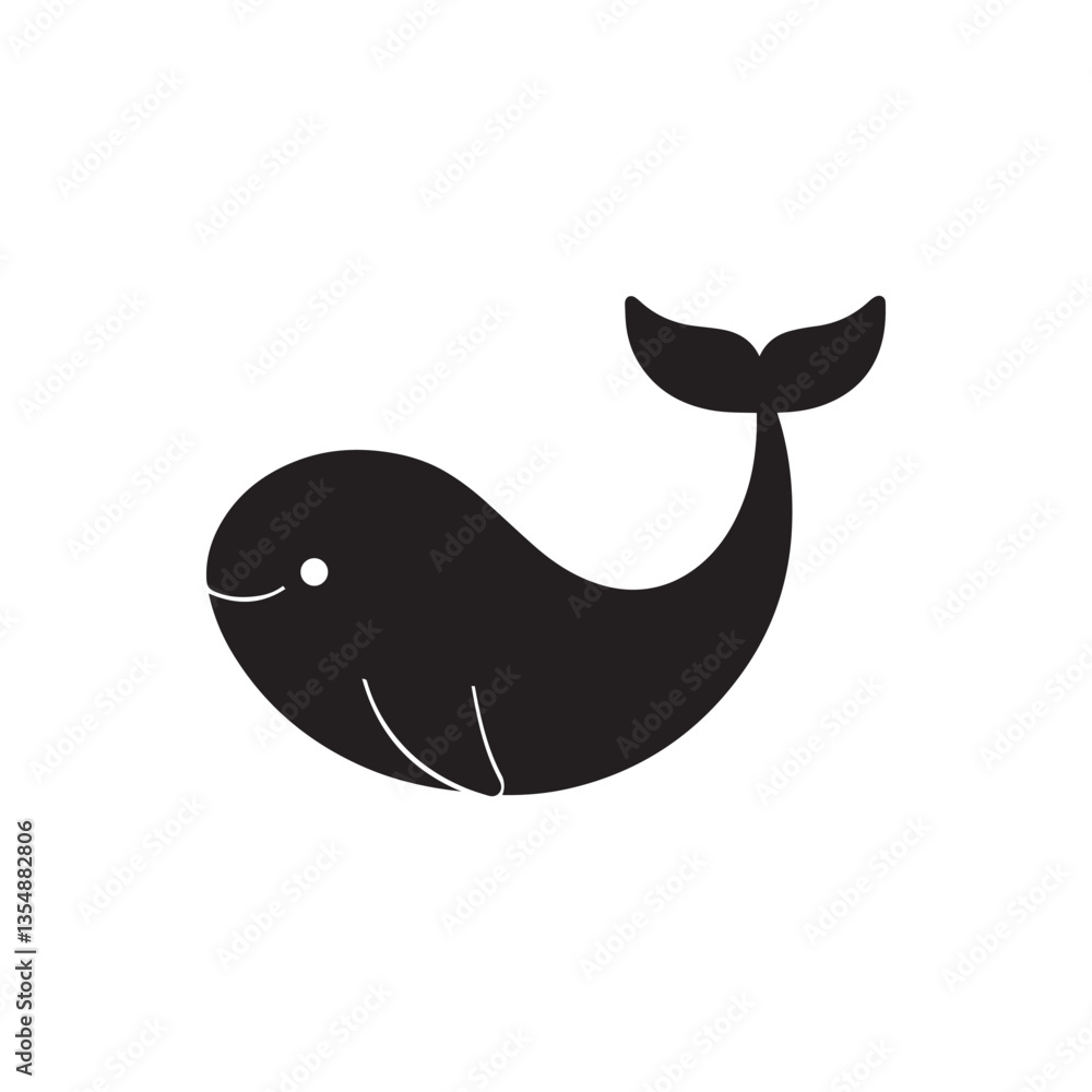 whale fish icon, vector silhouette whale fish icon, vector silhouette