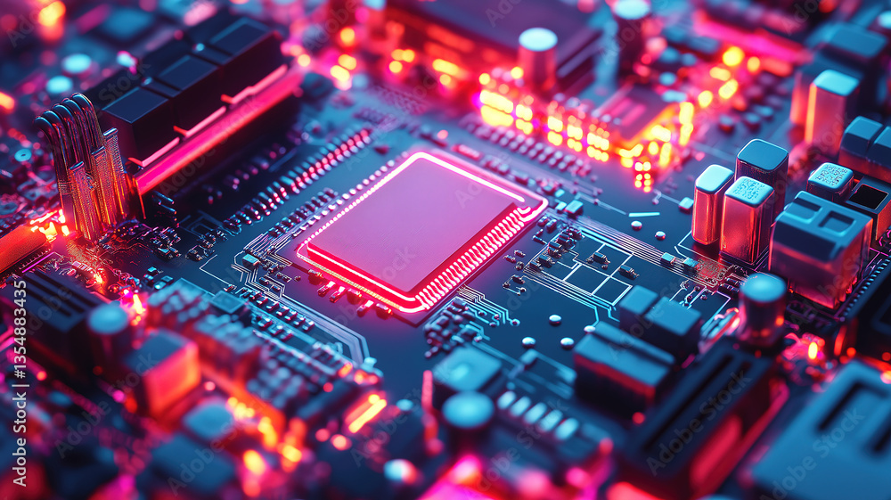 High-definition view revealing the complex wiring and circuitry of a computer's interior High-definition view revealing the complex wiring and circuitry of a computer's interior