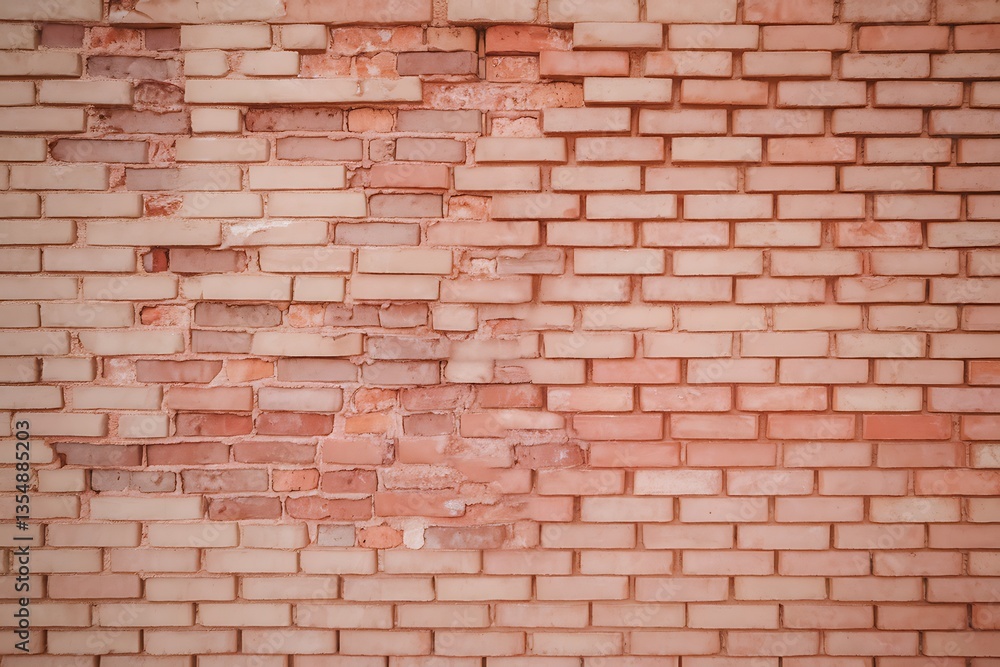 Naklejka premium Damaged Brick Wall Texture Showing Deterioration and Missing Bricks