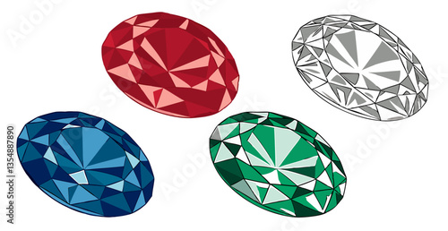 A stunning assortment of isolated crystals, gemstones, and precious stones, including diamonds, amethysts, emeralds, and sapphires
