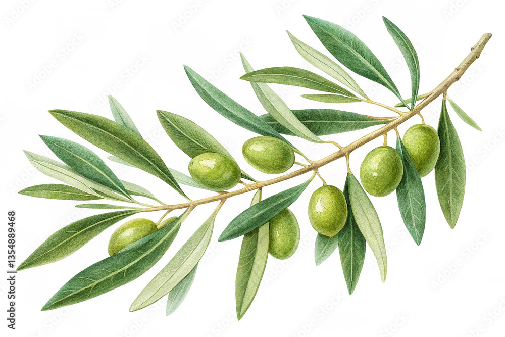 Olive Tree Branch Isolated on White Background Fresh and Natural Olive Tree Branch Isolated on White Background Fresh and Natural