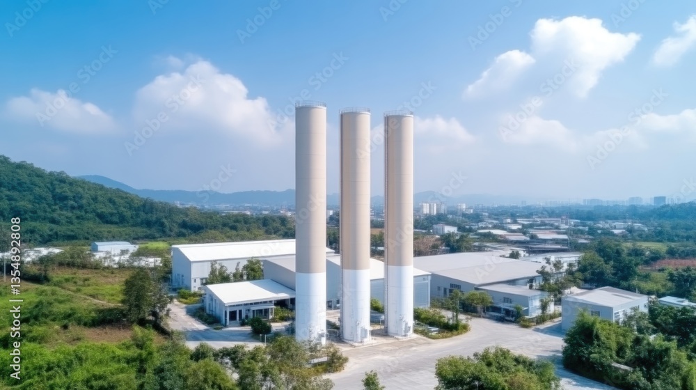 Fototapeta premium Industrial complex with storage tanks