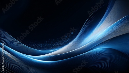 Blue and silver abstract wave border line certificate template. Swoosh elegant halftone futuristic graphic modern curve with light flares. Modern liquid gradient colors abstract the background
