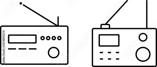 Radio Icon – Editable Stroke Outline Design