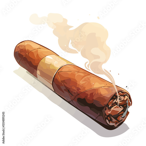 Flat and vector design of cigar