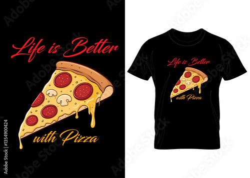 modern stylish pizza t-shirt design vecto custom personal abstract design minimalist