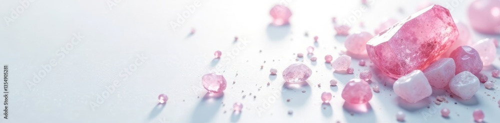 White background with scattered crystals and shadows, deep shadows, ambient darkness, scattered light White background with scattered crystals and shadows, deep shadows, ambient darkness, scattered light