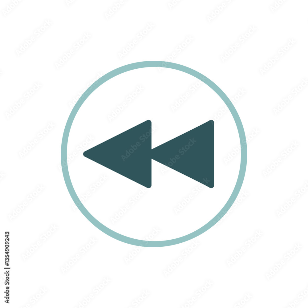 Play previous track button vector flat icon Play previous track button vector flat icon