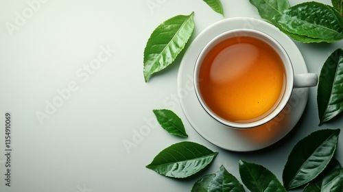 Wallpaper Mural cup of green tea in a solid white background Torontodigital.ca