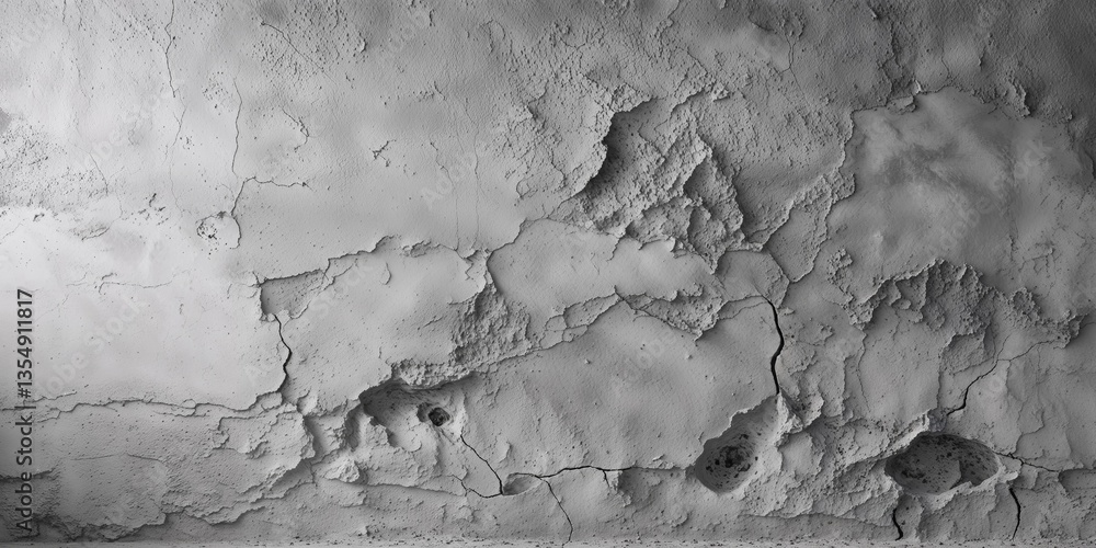 Naklejka premium Eroded plaster wall with porous and cracked texture