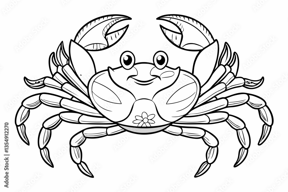 Obraz premium coloring page line art the crab black vector