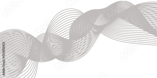 Abstract Curved Black and White Line Wave Background