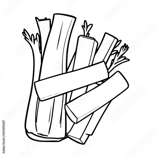 Fresh Celery Stalks A Vibrant Illustration of Crunchy Healthy Vegetable Goodness