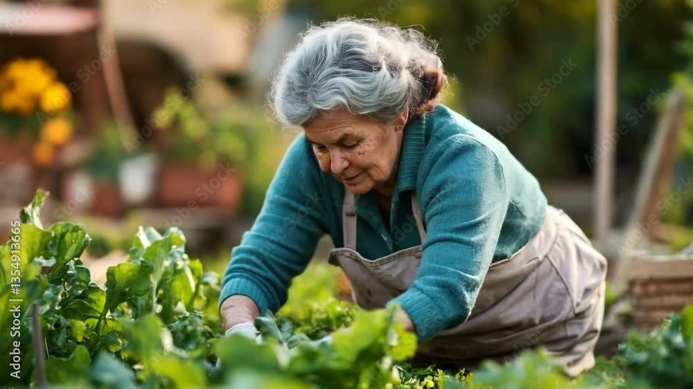 custom made wallpaper toronto digitalSenior woman gardening organic vegetables in backyard garden healthy lifestyle retirement activity outdoor hobby