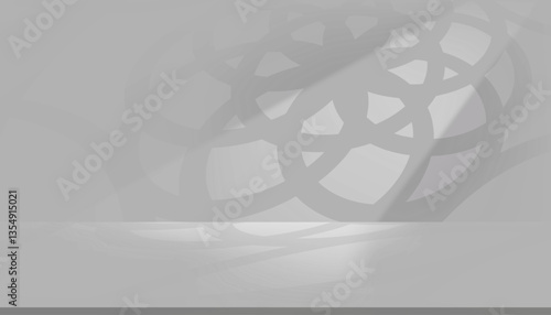 Ramadan background,Islamic pattern shadow,light on grey wall,Vector Geometric circular ornamental arabic symbol,Banner for Eid al fitr,Eid Mubarak,Ramada Kareem,Eid al adha,Islamic new year Muharram