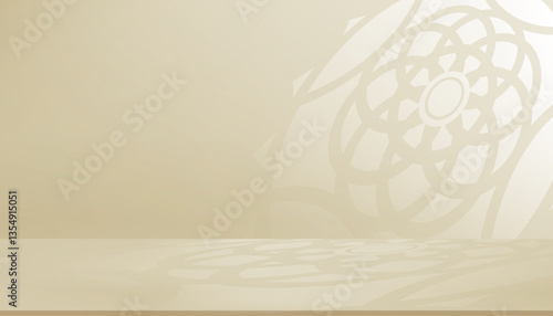 Ramadan background,Islamic pattern shadow,light on brown wall,Vector Geometric circular ornamental arabic symbol,Banner for Eid al fitr,Eid Mubarak,Ramada Kareem,Eid al adha,Islamic new year Muharram