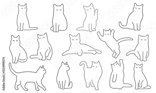 Cat outline vector illuatration