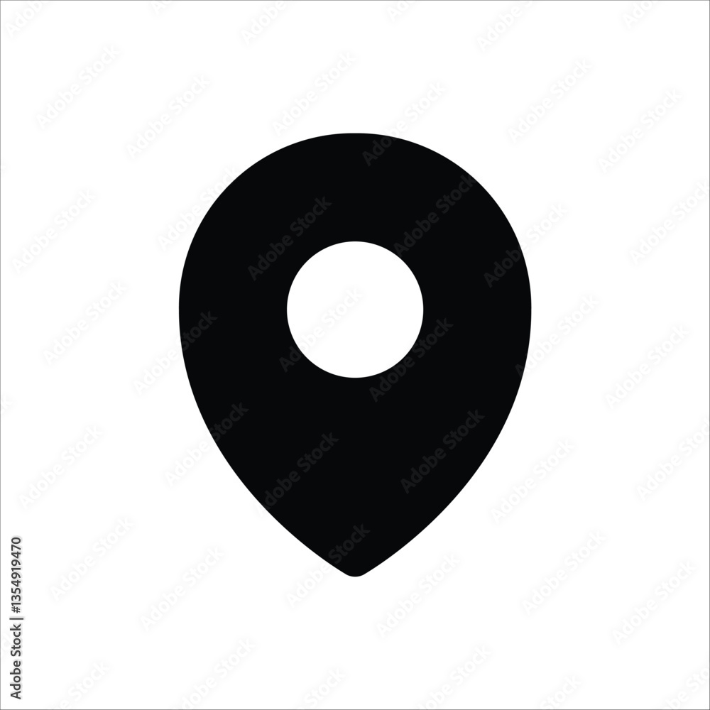 A simple filled pin point icon, perfect for maps, locations, and navigation interfaces. A simple filled pin point icon, perfect for maps, locations, and navigation interfaces.