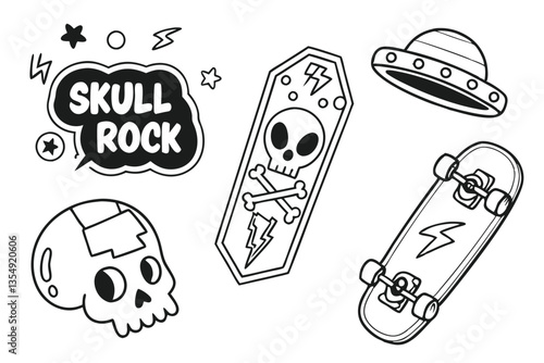 27 Graffiti stickers collection, street art typography, urban slang words, spray paint text, colorful graffiti tags, skater culture symbols, underground subculture icons, punk aesthetic graphics, neon