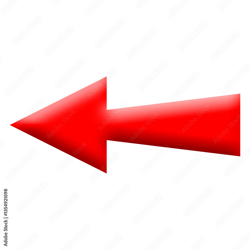 red arrow on white background