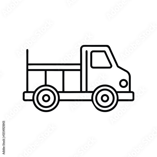 A truck with a trailer, isolated on a white background