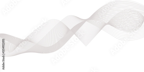 Abstract Curved Black and White Line Wave Background