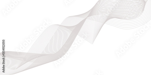 Abstract Curved Black and White Line Wave Background
