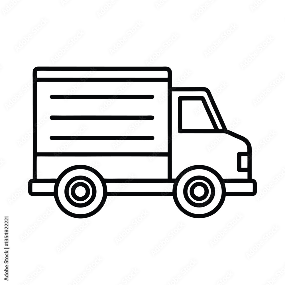 Vector illustration of a delivery truck with a trailer for transportation and shipping Vector illustration of a delivery truck with a trailer for transportation and shipping