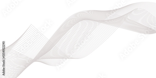 Abstract Curved Black and White Line Wave Background