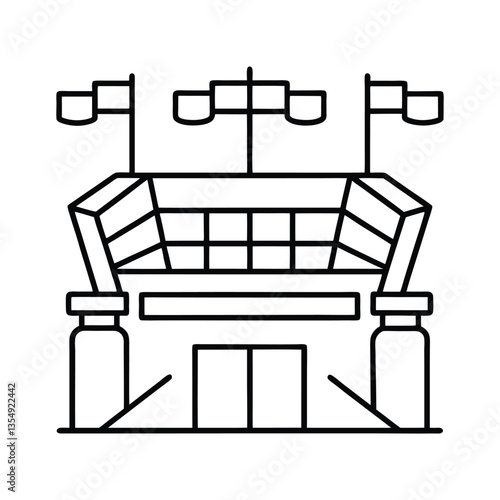 Obraz na płótnie Black silhouette of a house icon with chair furniture design w salonie