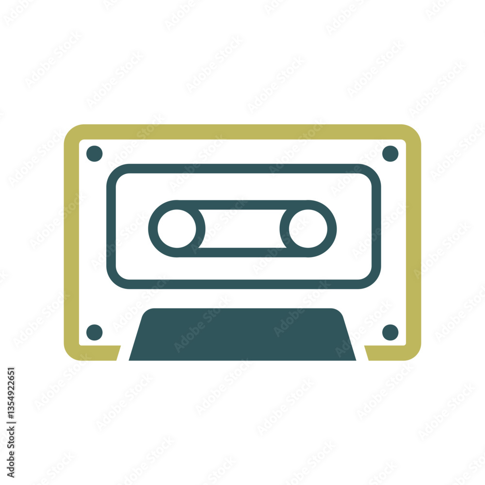 Obraz premium Audio cassette tape vector icon
