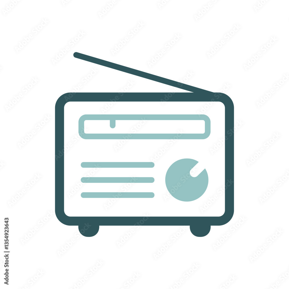 Retro radio vector flat icon Retro radio vector flat icon