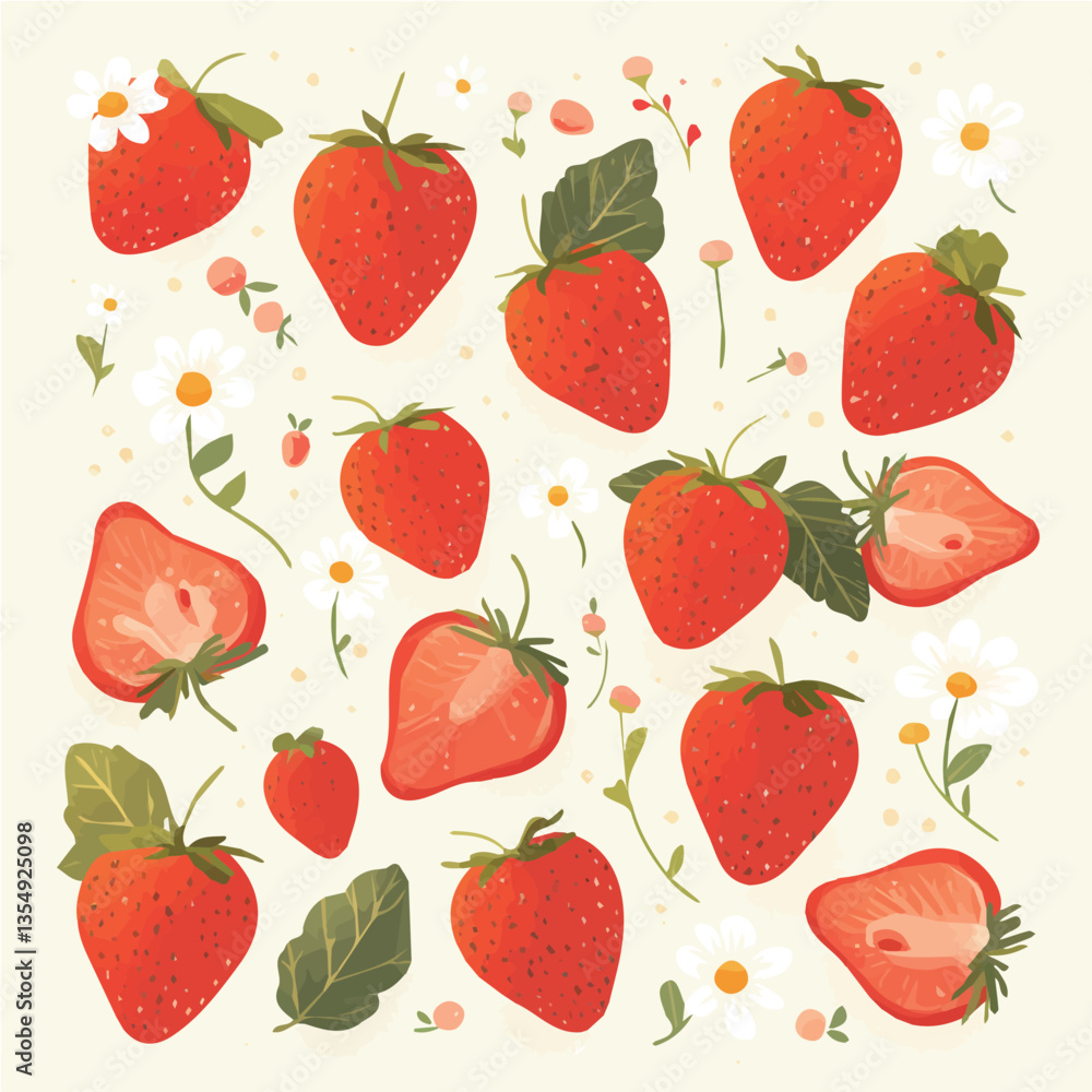 Vector illustration of strawberries for motion graphics and animation Vector illustration of strawberries for motion graphics and animation