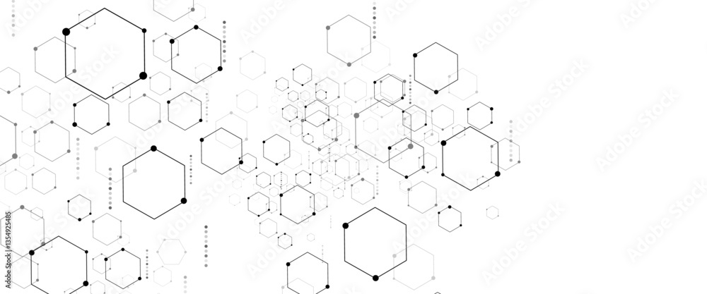 Abstract white, and grey geometric hexagon background. Technology background design and communication connection. Abstract white, and grey geometric hexagon background. Technology background design and communication connection.